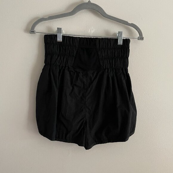 FP Movement Women M Black Smocked High-Rise Lined The Way Home Running Shorts - Picture 7 of 11